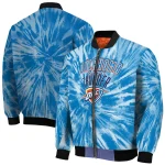 oklahoma city thunder dynamic rings blue bomber jacket best selling
