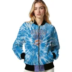 oklahoma city thunder dynamic rings blue bomber jacket best selling