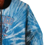 oklahoma city thunder dynamic rings blue bomber jacket best selling