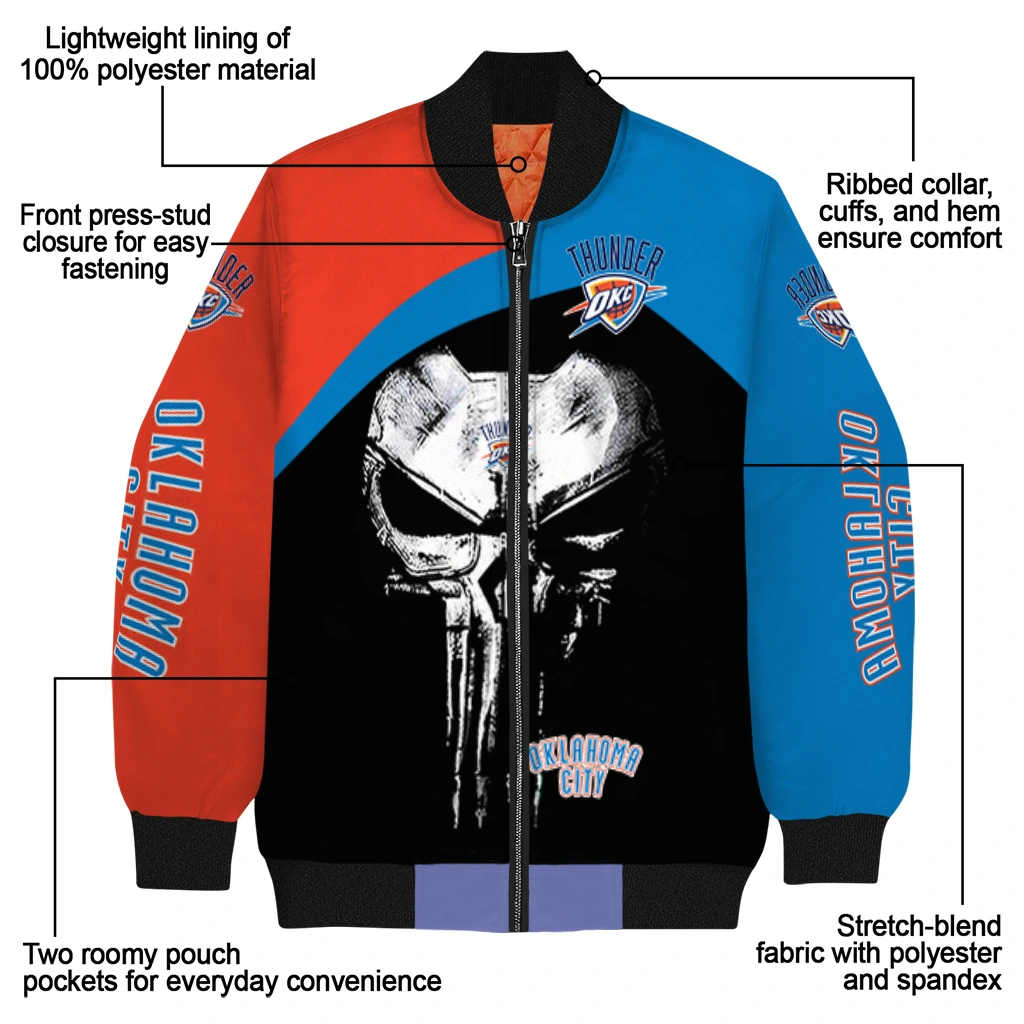 oklahoma city thunder edgy mask blue black bomber jacket new arrival oklahoma city thunder edgy mask blue black bomber jacket new arrival
