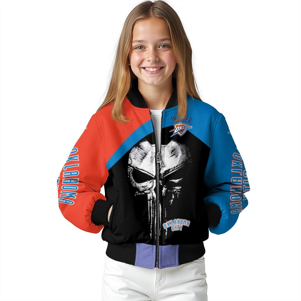 oklahoma city thunder edgy mask blue black bomber jacket top rated oklahoma city thunder edgy mask blue black bomber jacket top rated