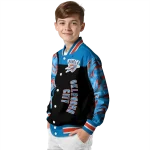 oklahoma city thunder fire skull blue black varsity jacket best selling