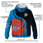 oklahoma city thunder grid stripe blue black windbreaker jacket best selling