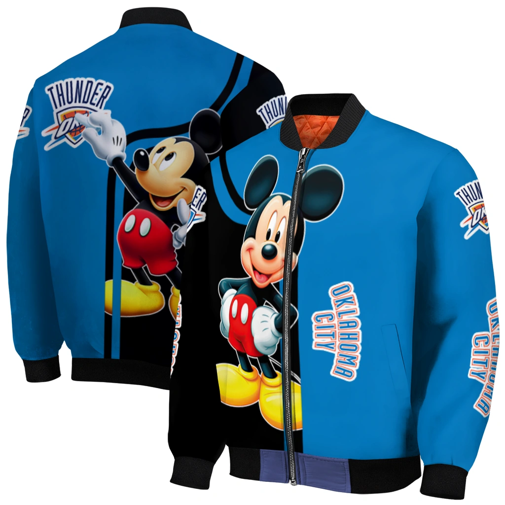 oklahoma city thunder mickey mouse blue bomber jacket best selling oklahoma city thunder mickey mouse blue bomber jacket best selling