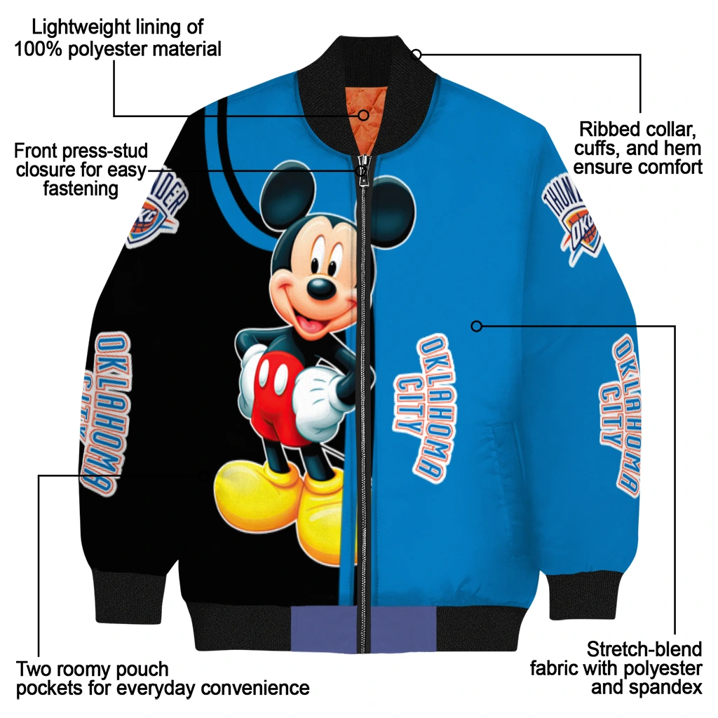 oklahoma city thunder mickey mouse blue bomber jacket new arrival oklahoma city thunder mickey mouse blue bomber jacket new arrival
