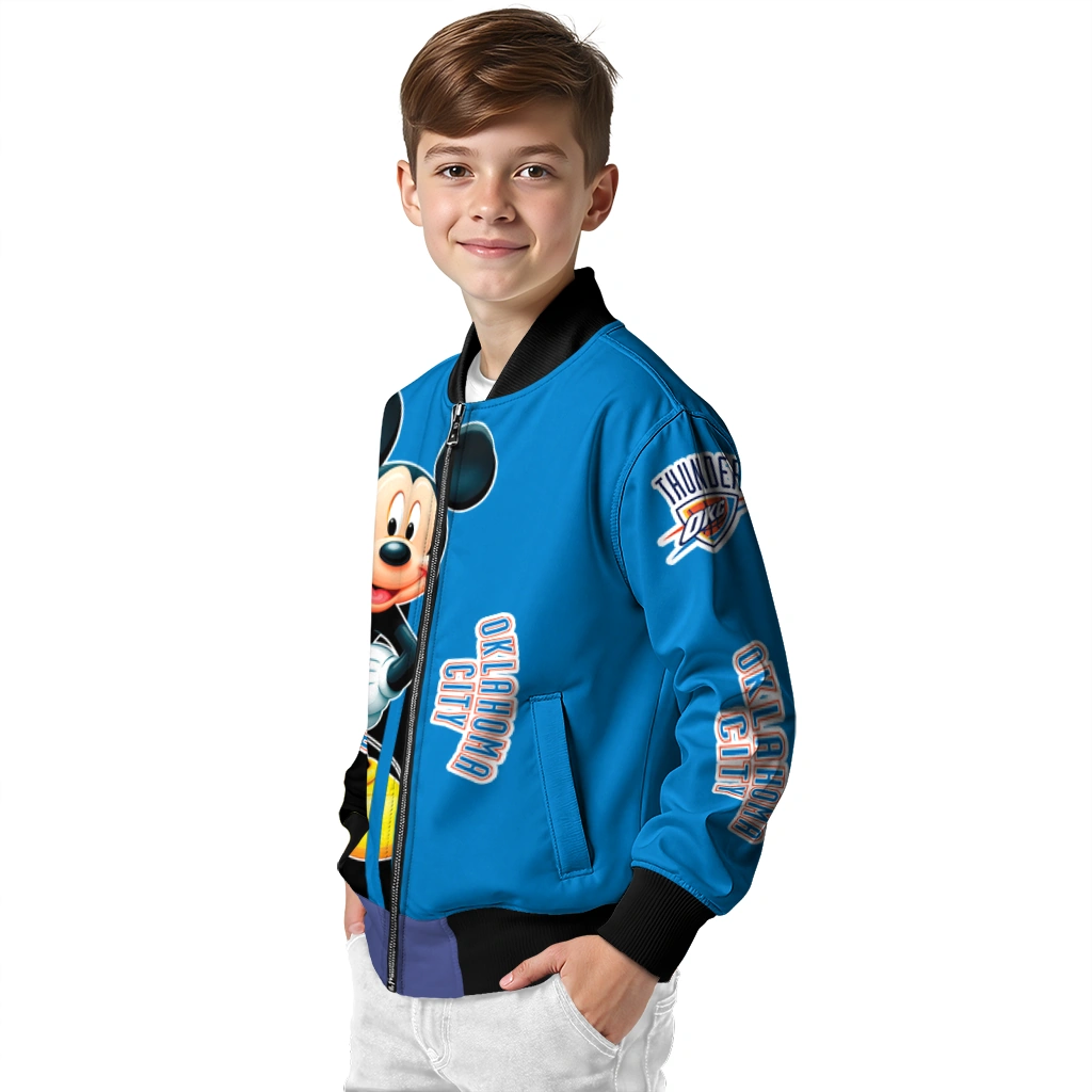 oklahoma city thunder mickey mouse blue bomber jacket trendy oklahoma city thunder mickey mouse blue bomber jacket trendy