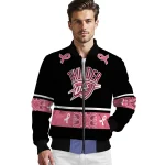 oklahoma city thunder pink ribbon black pink bomber jacket best selling