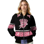 oklahoma city thunder pink ribbon black pink bomber jacket best selling