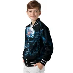 oklahoma city thunder skull bite blue black varsity jacket best selling