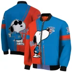 oklahoma city thunder snoopy attitude blue bomber jacket best selling