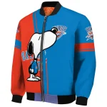 oklahoma city thunder snoopy attitude blue bomber jacket best selling