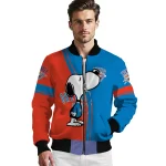 oklahoma city thunder snoopy attitude blue bomber jacket best selling