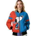 oklahoma city thunder snoopy attitude blue bomber jacket best selling