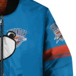 oklahoma city thunder snoopy attitude blue bomber jacket best selling