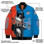 oklahoma city thunder spooky grin blue bomber jacket best selling