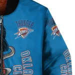 oklahoma city thunder spooky grin blue bomber jacket best selling