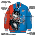 oklahoma city thunder spooky grin blue varsity jacket best selling