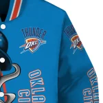 oklahoma city thunder spooky grin blue varsity jacket best selling