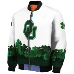 oklahoma sooners clovers pattern white green bomber jacket best selling