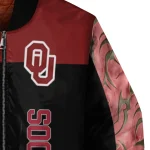 oklahoma sooners fire skull crimson black bomber jacket best selling