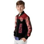 oklahoma sooners fire skull crimson black bomber jacket best selling