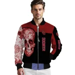 oklahoma sooners intricate skull crimson black bomber jacket best selling