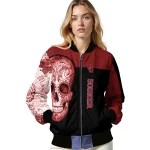 oklahoma sooners intricate skull crimson black bomber jacket best selling