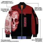 oklahoma sooners intricate skull crimson black bomber jacket best selling