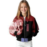 oklahoma sooners intricate skull crimson black bomber jacket best selling