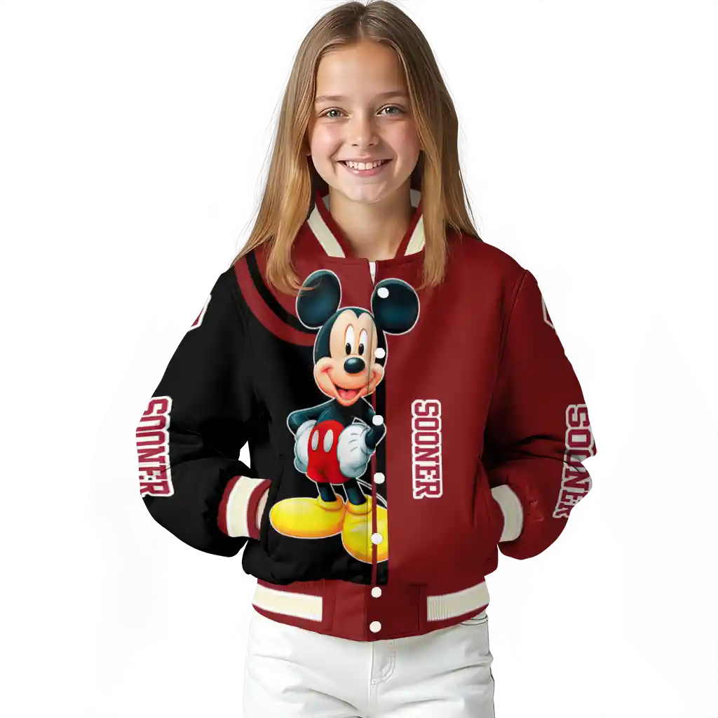 oklahoma sooners mickey mouse crimson varsity jacket top rated oklahoma sooners mickey mouse crimson varsity jacket top rated