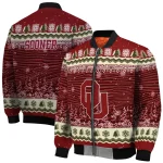 oklahoma sooners snowy pines crimson bomber jacket best selling