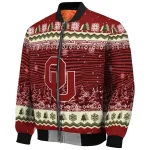 oklahoma sooners snowy pines crimson bomber jacket best selling