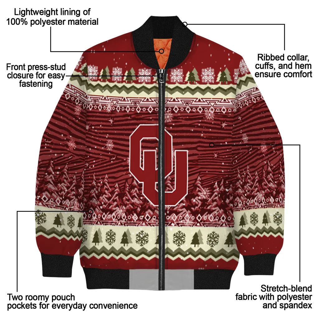 oklahoma sooners snowy pines crimson bomber jacket new arrival oklahoma sooners snowy pines crimson bomber jacket new arrival