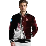 oklahoma sooners torn texture print crimson black varsity jacket best selling