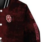 oklahoma sooners torn texture print crimson black varsity jacket best selling
