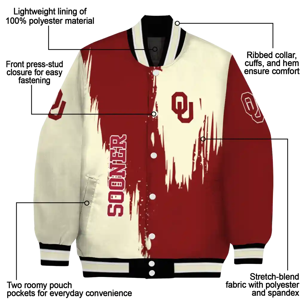 oklahoma sooners urban mark crimson varsity jacket new arrival oklahoma sooners urban mark crimson varsity jacket new arrival