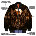 oklahoma state cowboys skull bite orange black bomber jacket best selling
