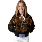 oklahoma state cowboys skull bite orange black bomber jacket best selling