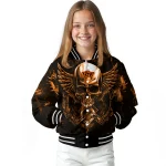 oklahoma state cowboys skull bite orange black varsity jacket best selling