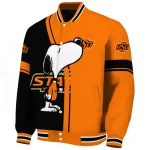 oklahoma state cowboys snoopy attitude orange varsity jacket best selling