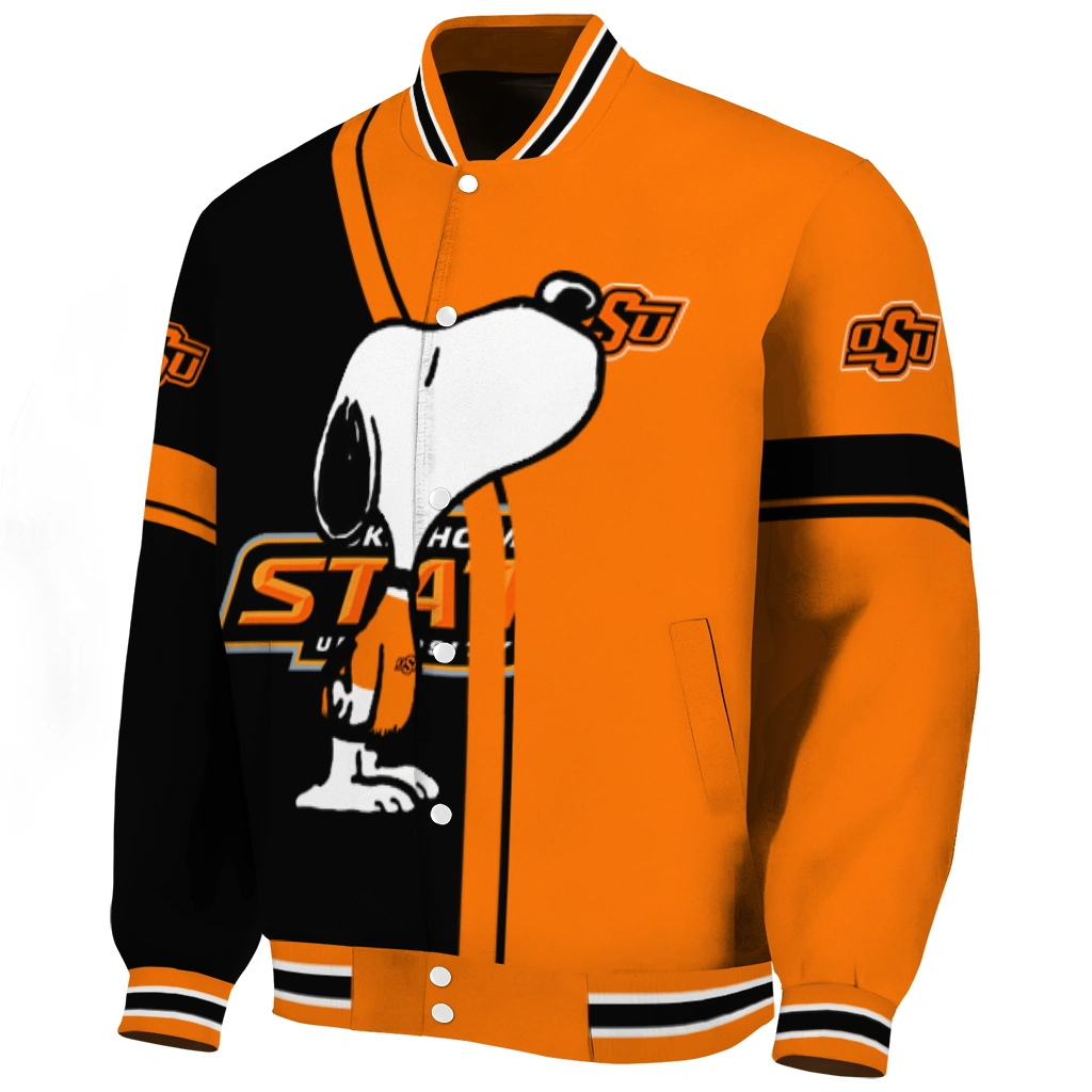 oklahoma state cowboys snoopy attitude orange varsity jacket best selling oklahoma state cowboys snoopy attitude orange varsity jacket best selling
