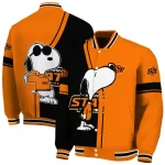 oklahoma state cowboys snoopy attitude orange varsity jacket best selling