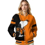 oklahoma state cowboys snoopy attitude orange varsity jacket best selling