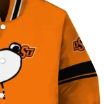 oklahoma state cowboys snoopy attitude orange varsity jacket best selling