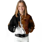oklahoma state cowboys torn texture print orange black varsity jacket best selling