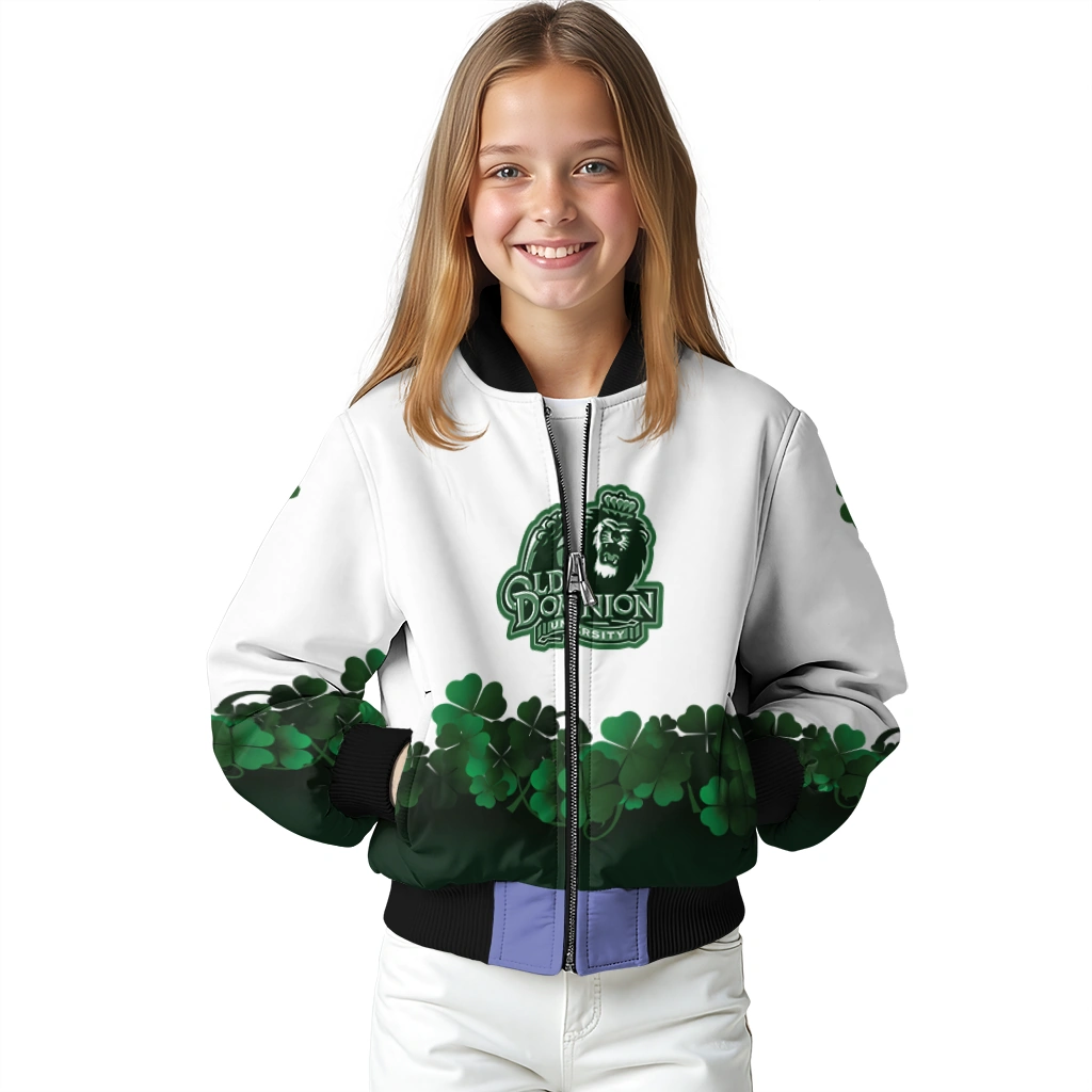 old dominion monarchs clovers pattern white green bomber jacket top rated old dominion monarchs clovers pattern white green bomber jacket top rated