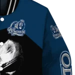 old dominion monarchs edgy mask blue black varsity jacket best selling