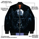 old dominion monarchs skull bite blue black bomber jacket best selling