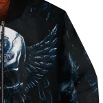 old dominion monarchs skull bite blue black bomber jacket best selling