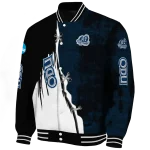 old dominion monarchs torn texture print blue black varsity jacket best selling